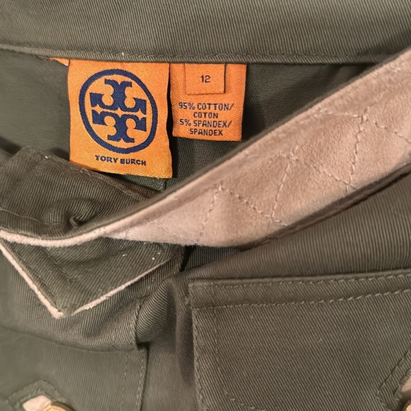 TORY BURCH vintage but like new army green skirt w/ gold buttons in Size 12 - Picture 7 of 13